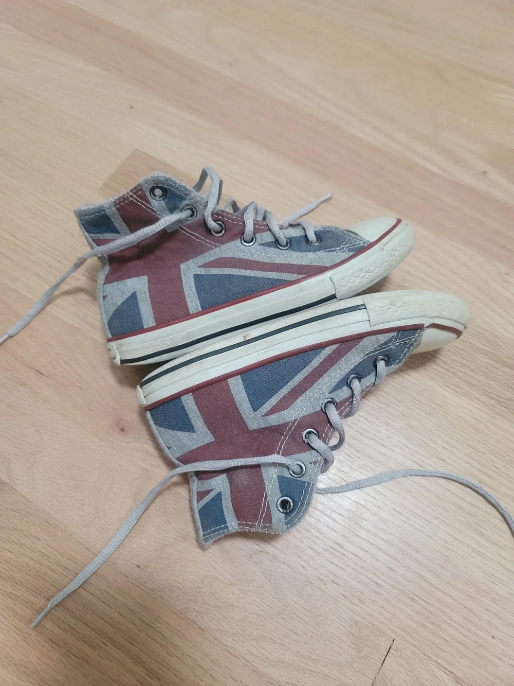Converse Kids High Top Sneakers Union Jack Red Blue Gray